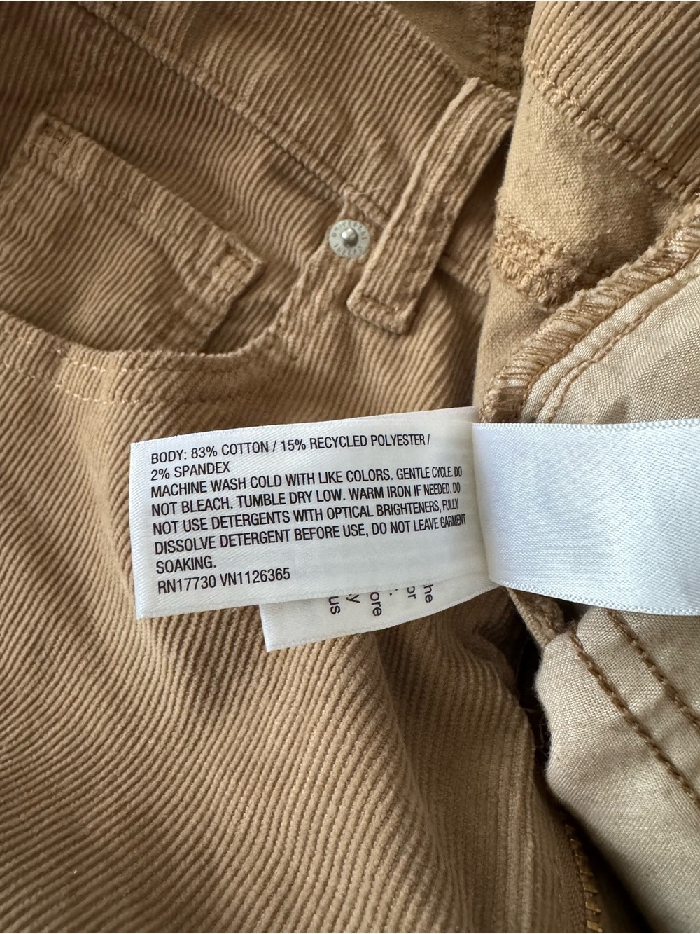 Universal Thread High-Rise Corduroy Easy Barrel Jeans Tan Size 2 NWT - Picture 9 of 12